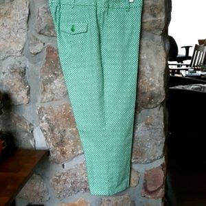 Talbots green pattern capris.